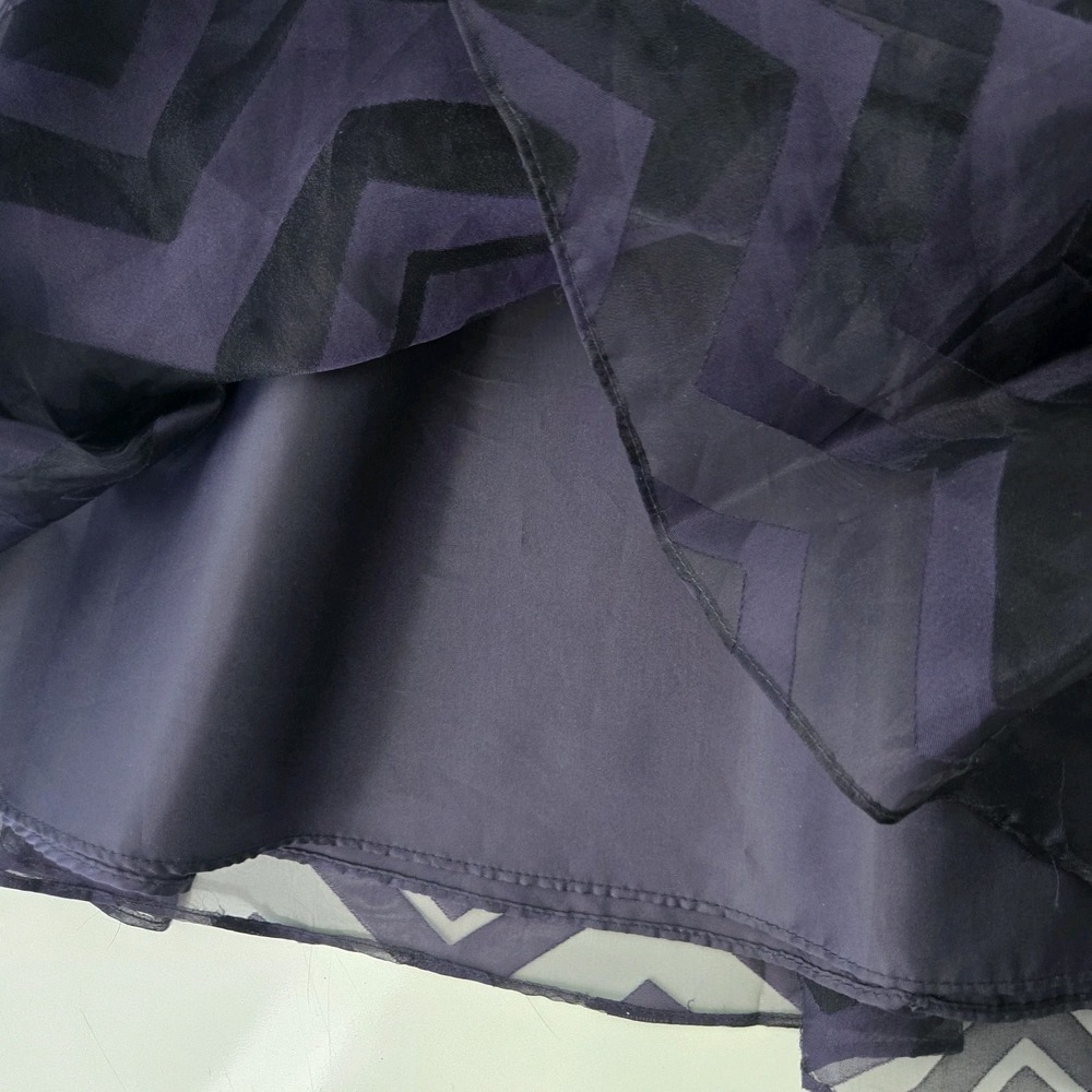 Purple Black Chevron Strapless Mini Dress Sweetheart Y2K Cocktail Party Pleated - Picture 4 of 14